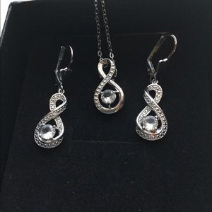 Gorgeous Eternity White Topaz w/Diamond Accent Set